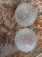 Glazen bol lampenkappen (2 stuks) vintage, Huis en Inrichting, Lampen | Lampenkappen, Wit, Rond, Ophalen of Verzenden, Zo goed als nieuw