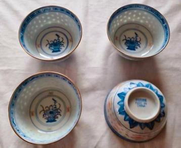 Chinese blauwe roze rijst schaaltjes borden mok schaal beschikbaar voor biedingen