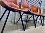 4 lederen Conjac kleur eettafek stoelen, Ophalen, Overige kleuren, Zo goed als nieuw, Vijf, Zes of meer stoelen