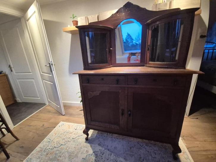 Antieke buffetkast / servieskast ca. 1920 – massief hout, Antiek en Kunst, Antiek | Meubels | Kasten, Ophalen