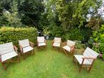 zes regisseursstoelen voor buiten of onder overkapping, Ophalen, Gebruikt, Hout, Inklapbaar