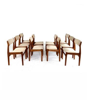 Set van 10 vintage eetkamerstoelen, Erik Buch ‘60 beschikbaar voor biedingen