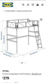 Ikea vitaal hoogslaper wit inclusief matras, Huis en Inrichting, Slaapkamer | Stapelbedden en Hoogslapers, Ophalen, Eenpersoons