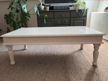 Brocante salontafel koffietafel landelijke stijl wit hout beschikbaar voor biedingen