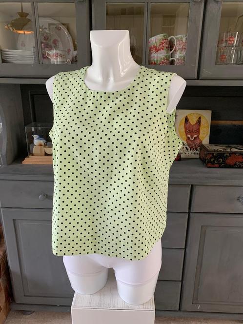 Gave polkadot top van C&A maat 44 XL, Kleding | Dames, Tops, Gedragen, Maat 42/44 (L), Zwart, Zonder mouw, Ophalen of Verzenden