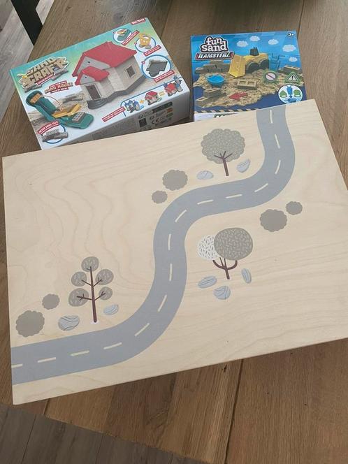Houten bak met kinetisch zand en extra’s., Kinderen en Baby's, Speelgoed | Overig, Zo goed als nieuw, Jongen of Meisje, Ophalen