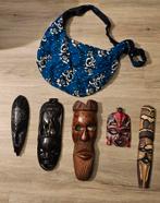 Afrikaanse maskers en tasje, Ophalen of Verzenden