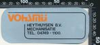 Sticker: Heythuysen Machanisatie - Vohamij (2), Ophalen of Verzenden, Zo goed als nieuw, Bedrijf of Vereniging