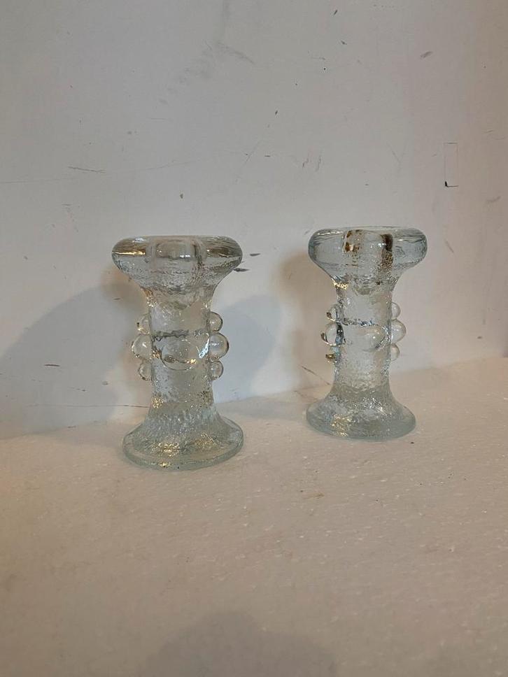 Pukeberg Glasbruck glazen design kandelaars, Huis en Inrichting, Woonaccessoires | Kandelaars en Kaarsen, Gebruikt, Kandelaar