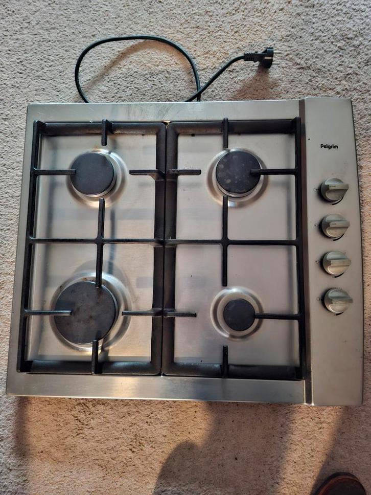 Pelgrim gaskookplaat, Witgoed en Apparatuur, Fornuizen, Gebruikt, Inbouw, Gas, 4 kookzones, 85 tot 90 cm, Ophalen
