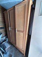 Degelijke houten kast (teak) en 2 bijhorende nachtkastjes, Ophalen, 70 tot 120 cm, Zo goed als nieuw, 170 cm of meer