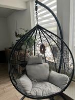 Hangstoel Egg - Zwart Metaal met Kussens, Huis en Inrichting, Stoelen, Ophalen, Zwart, Zo goed als nieuw, Metaal