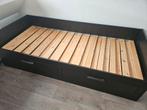 Bedbank met 2 Lades(Ikea Brimnes), Eenpersoons, Zwart, Ophalen of Verzenden, Zo goed als nieuw
