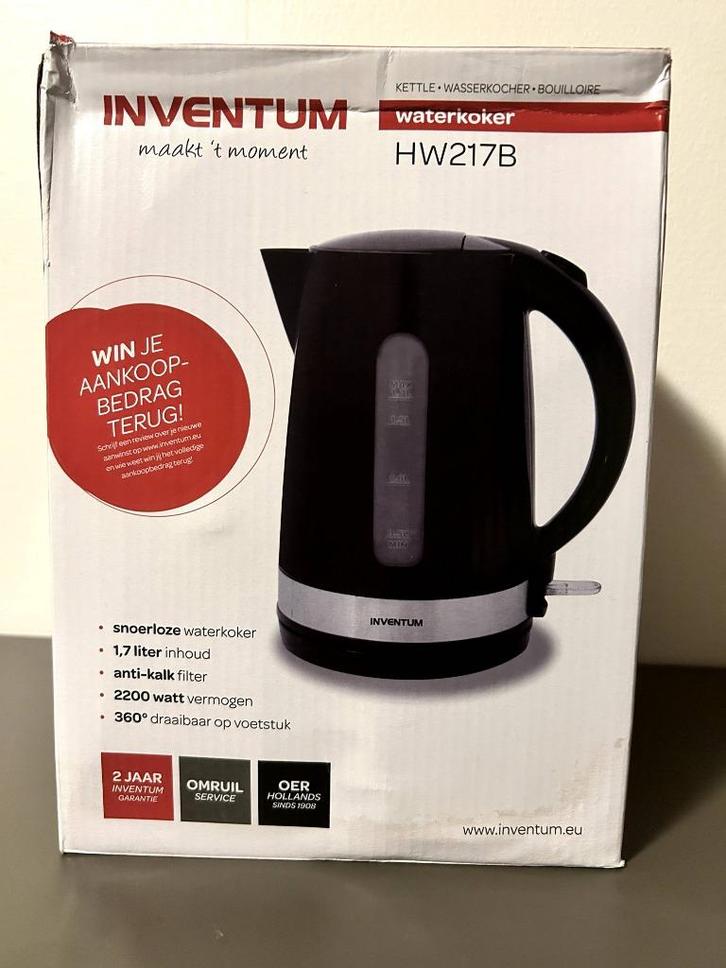 Nieuwe Inventum waterkoker – €17 (nieuw), Witgoed en Apparatuur, Waterkokers, Nieuw, 1 tot 2 liter, Ophalen