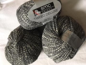 14 bollen SMC Tweed de Luxe, grijs/wit alpacagaren beschikbaar voor biedingen