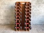 Vintage houten rek met gewichten | dumbbell | mancave, Ophalen, Gebruikt, Dumbbell