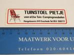 Sticker Tuinstoel Pietje - Enschede, Verzamelen, Verzenden, Zo goed als nieuw, Bedrijf of Vereniging