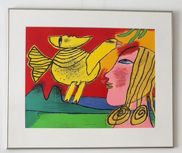 Corneille - La lune - Handgesigneerd - 1993, Antiek en Kunst, Kunst | Litho's en Zeefdrukken, Ophalen of Verzenden