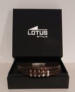 Lotus Style herenarmband – leer & staal - perfect cadeau, Sieraden, Tassen en Uiterlijk, Armbanden, Ophalen of Verzenden, Zo goed als nieuw