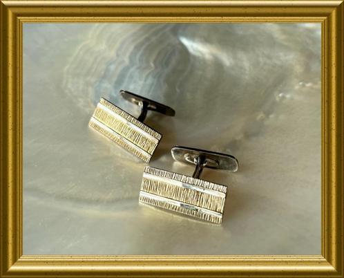 Verguld zilveren manchetknopen, Sieraden, Tassen en Uiterlijk, Manchetknopen, Gebruikt, Zilver, Verguld, Ophalen of Verzenden