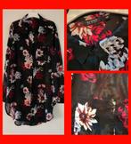 So Soire prachtige zwarte gebloemde lange blouse mt M izgst, Ophalen of Verzenden, Zo goed als nieuw, Maat 38/40 (M), Zwart