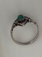 zilveren ring met malachiet, Sieraden, Tassen en Uiterlijk, Ringen, Nieuw, Ophalen of Verzenden, Dame, Zilver