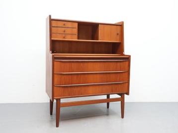 Deense vintage secretaire teak beschikbaar voor biedingen