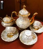 Gemerkt vintage mokka servies set theeservies barok, Antiek en Kunst, Antiek | Servies compleet, Ophalen of Verzenden