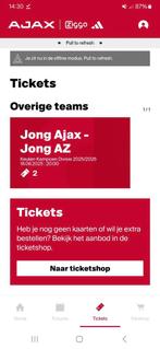 2 Kaarten Jong  Ajax - Jong AZ