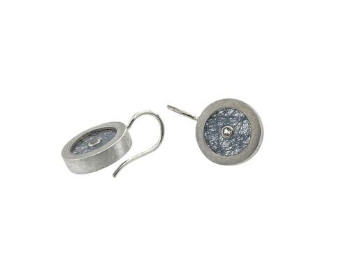Zilveren Oorhangers Rutiel Kwarts Briljant Geslepen Diamant, Sieraden, Tassen en Uiterlijk, Oorbellen, Zo goed als nieuw, Hangers