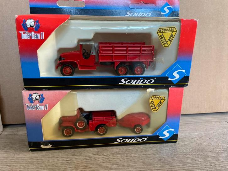 Solido Modelauto's: GMC Bache & Dodge WC 51, Hobby en Vrije tijd, Modelbouw | Auto's en Voertuigen, Gebruikt, Auto, 1:32 tot 1:50