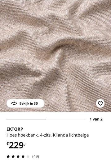 Ikea hoekbank Ektorp hoes Kilanda light beige in Nieuwstaat - afbeelding 4