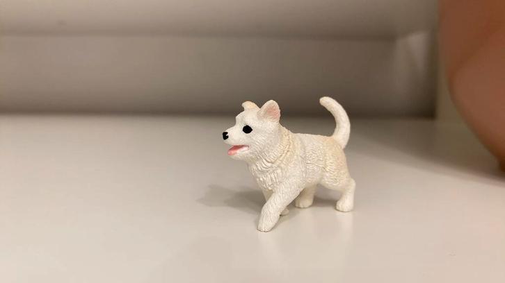 Schleich Exclusive Witte Herder pup (10), Verzamelen, Dierenverzamelingen, Zo goed als nieuw, Beeldje of Figuurtje, Hond of Kat