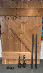 Houten Schuifdeur incl schuifdeursysteem, Ophalen, Gebruikt, 80 tot 100 cm, Binnendeur