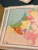 Schoolplaat: De 17 Nederlanden in 1555, Gelezen, Ophalen of Verzenden, Landkaart, 1800 tot 2000