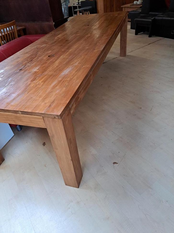 Teakhouten  3 meter lange  eetkamer tafel., Huis en Inrichting, Tafels | Eettafels, 50 tot 100 cm, 200 cm of meer, Rechthoekig