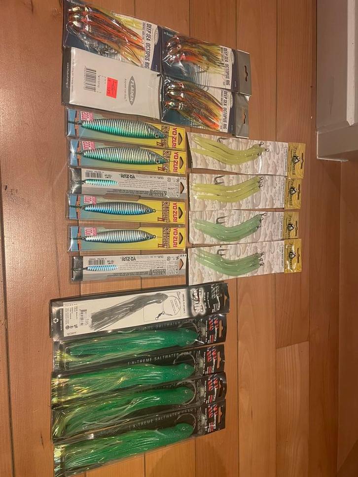 Noorwegen kunstaas set, GummiMakk, OctopusRig en Dolpin Rig, Watersport en Boten, Hengelsport | Zeevissen, Zo goed als nieuw, Complete set