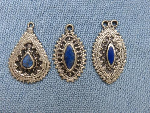 Oude sierhangers met lapis steen inleg - 20e eeuw, Antiek en Kunst, Curiosa en Brocante, Ophalen of Verzenden