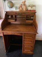 Antiek eiken rolluikbureau . Klein handig compact formaat, Antiek en Kunst, Ophalen