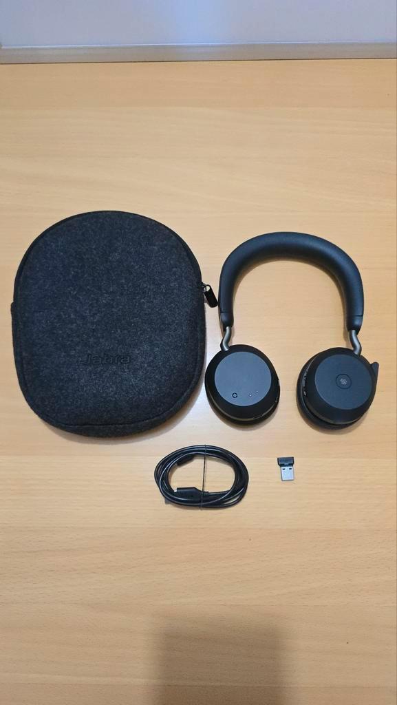 Jabra Evolve2 75 koptelefoon, Audio, Tv en Foto, Koptelefoons, Zo goed als nieuw, Op oor (supra aural), Overige merken, Draadloos
