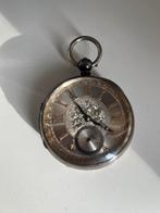 ZILVEREN GUILLOCHE ZAKHORLOGE., Sieraden, Tassen en Uiterlijk, Horloges | Antiek, Ophalen of Verzenden, Zilver, Overige merken