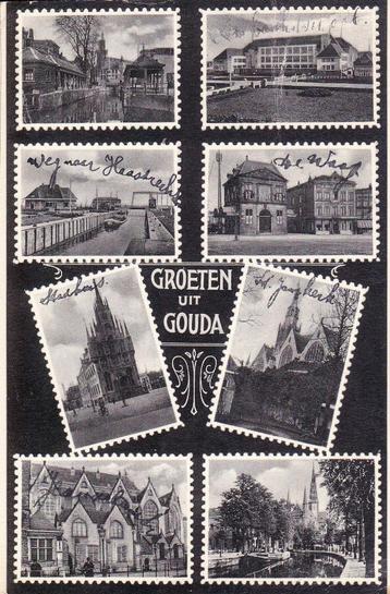 02097 - Gouda - 8 luik Groeten uit ... - gel. 1929 beschikbaar voor biedingen