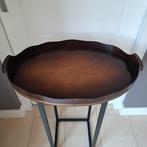 Ovaal gekuipt dienblad met messing rand - Jaren 60 - vintage, Antiek en Kunst, Ophalen