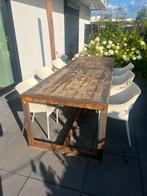 IJzeren frame met platen in de vorm van een tafel, Tuin en Terras, Ophalen, Gebruikt, Rechthoekig, Metaal