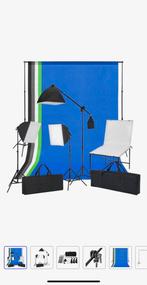 Fotostudio set met opnametafel lampen en achtergronden, Ophalen, Zo goed als nieuw, Complete fotostudio