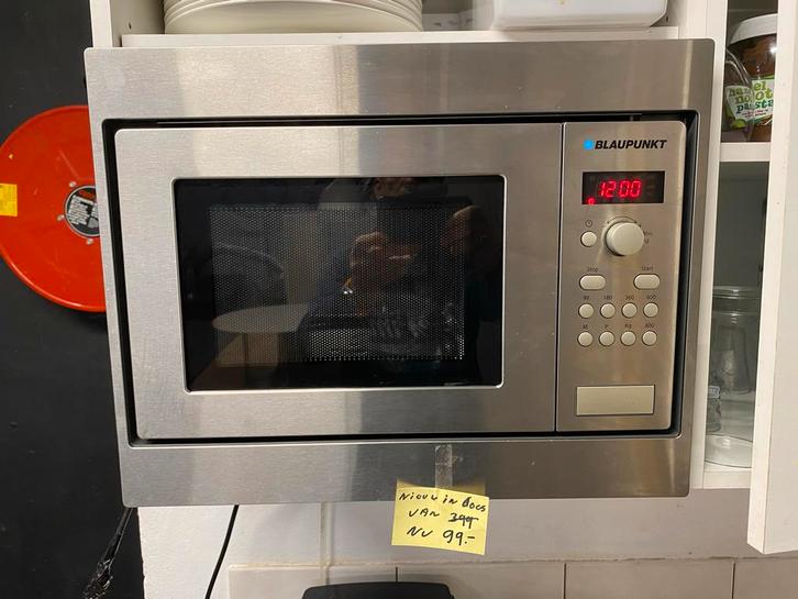 Inbouw Magnetron RVS - voor in 50cm Kast nw in ongeopende ve, Witgoed en Apparatuur, Magnetrons, Gebruikt, Inbouw, Magnetron, 45 tot 60 cm