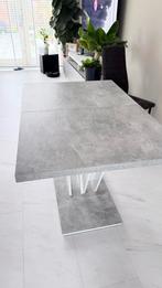 Betonnen look eettafel uitschuifbaar, Huis en Inrichting, Tafels | Eettafels, Ophalen, Zo goed als nieuw, Rechthoekig, 50 tot 100 cm