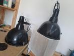 mooie set zwarte industriele zwarte hanglampen, Huis en Inrichting, Ophalen of Verzenden, Zo goed als nieuw, Glas, 75 cm of meer