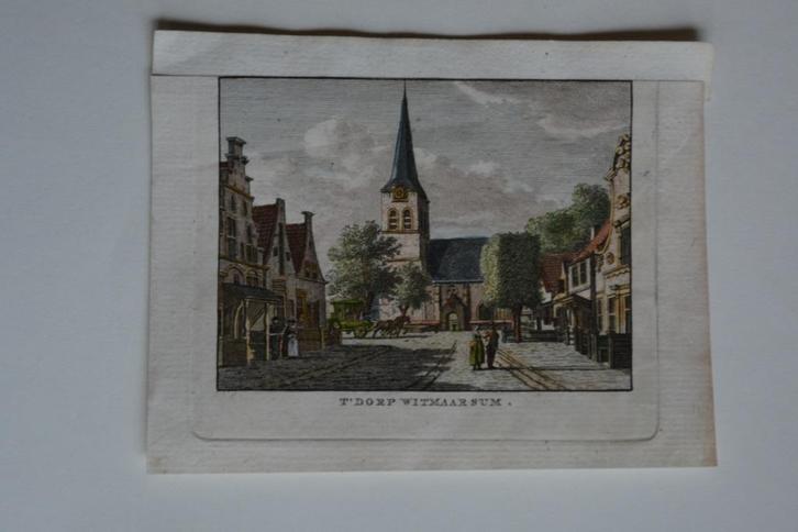 WITMARSUM `t DORP Gekleurde Kopergravure 1790 Bulthuis GS4, Antiek en Kunst, Kunst | Etsen en Gravures, Verzenden