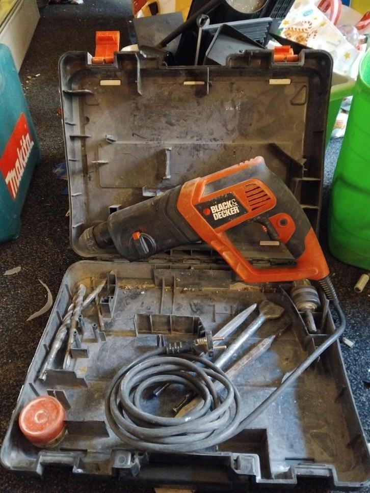 Black & Decker Boorhamer met accessoires, Doe-het-zelf en Verbouw, Gereedschap | Boormachines, Gebruikt, Boor- en/of Breekhamer
